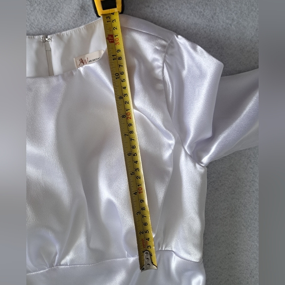 Aw Bridal Genevra Dress in White Crystal Satin - Picture 15 of 16